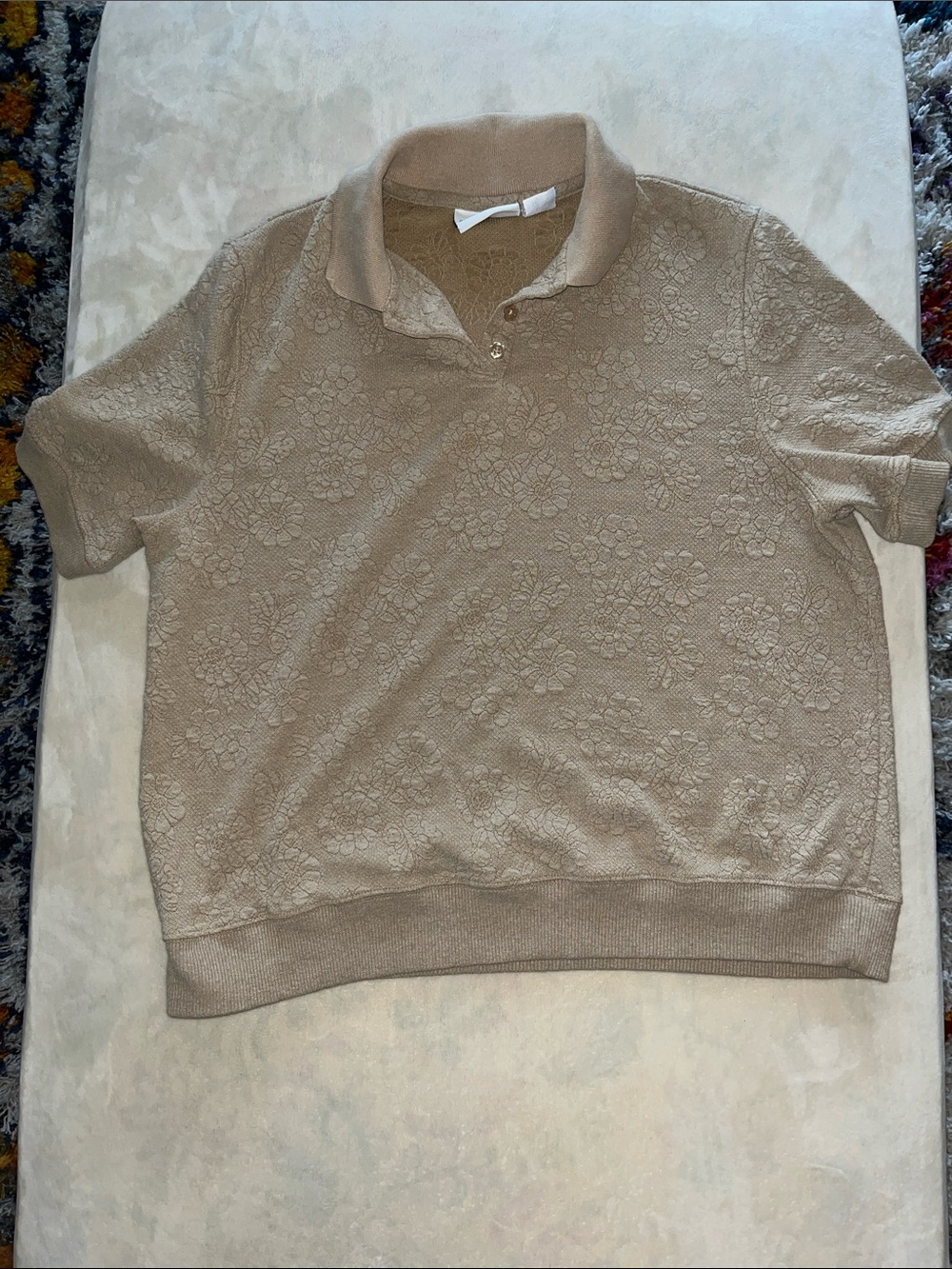 Alfred Dunner Tan Textured Knit Top